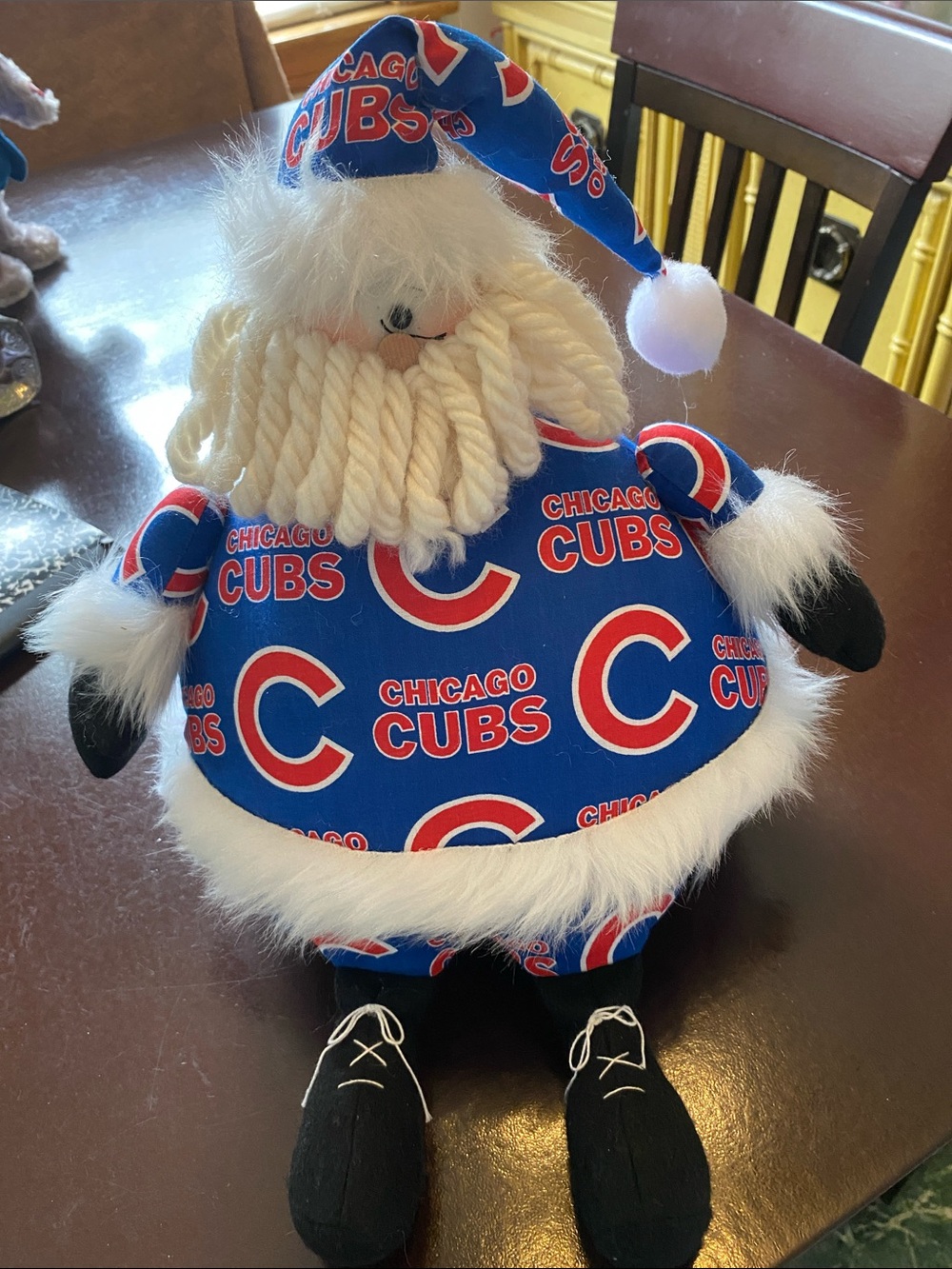 Blue Santa Holiday Plush Costume Doll
